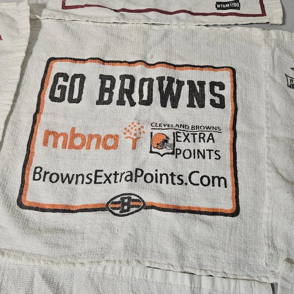 Vintage CLEVELAND BROWNS INDIANS CAVS Growl Towel NFL Rally Wahoo Rise Up LeBron